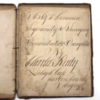 Charles Rudy's 1854 Notebook with Trigonometry, Surveying &  Astronomical Drawing, Lehigh Gap, PA