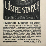 Electric Lustre Starch, Boston MA, Victorian Era Trade Card