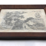 Mary E. Baldwin’s 1850 Graphite Drawing of Man Walking Path (Toward Tiny Chair!)