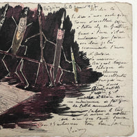 Danse Macabre Antique French Hand-drawn Postcard