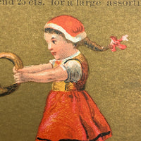 I.W. Allen Job Printer, Beverly MA, Victorian Era Trade Card