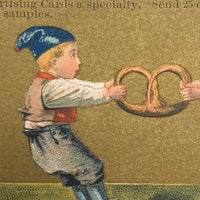 I.W. Allen Job Printer, Beverly MA, Victorian Era Trade Card
