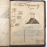 Charles Rudy's 1854 Notebook with Trigonometry, Surveying &  Astronomical Drawing, Lehigh Gap, PA