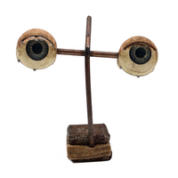 Antique Painted Doll Eyes Mounted on Stand!