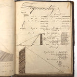 Charles Rudy's 1854 Notebook with Trigonometry, Surveying &  Astronomical Drawing, Lehigh Gap, PA