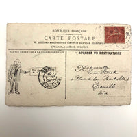Danse Macabre Antique French Hand-drawn Postcard