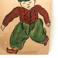 I Am Coming Soon! 1905 Hand-painted Dutch Boy Postcard