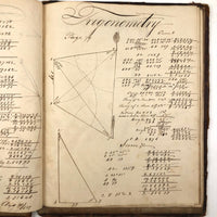 Charles Rudy's 1854 Notebook with Trigonometry, Surveying &  Astronomical Drawing, Lehigh Gap, PA