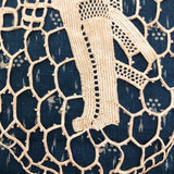 Very Fine, Unusual Antique Needle Lace Medallion of Native American Figure