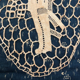 Very Fine, Unusual Antique Needle Lace Medallion of Native American Figure