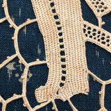 Very Fine, Unusual Antique Needle Lace Medallion of Native American Figure