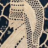 Very Fine, Unusual Antique Needle Lace Medallion of Native American Figure