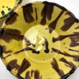 Old Yellow Splatterware Small Scalloped Edge Bowls - Set of 5