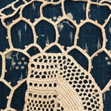 Very Fine, Unusual Antique Needle Lace Medallion of Native American Figure