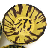 Old Yellow Splatterware Small Scalloped Edge Bowls - Set of 5