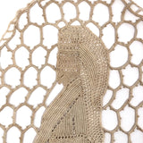 Very Fine, Unusual Antique Needle Lace Medallion of Native American Figure