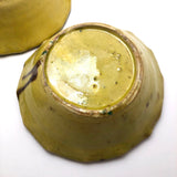 Old Yellow Splatterware Small Scalloped Edge Bowls - Set of 5