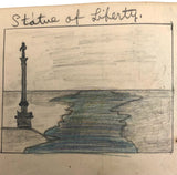 Mabel Wing's 1906 Drawing Notebook with Interventions from Edwin!