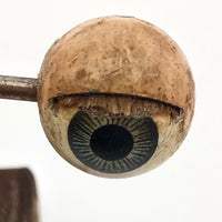 Antique Painted Doll Eyes Mounted on Stand!