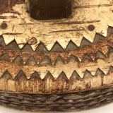 Scandanavian Large Lidded Sami Birch Bark Box with Carved Topple