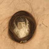 Antique Five Photo Portraits Card with Hair Lock
