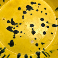 Old Yellow Splatterware Scalloped Edge Bowls / Baking Dishes - A Pair