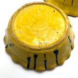 Old Yellow Splatterware Scalloped Edge Bowls / Baking Dishes - A Pair