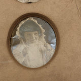Antique Five Photo Portraits Card with Hair Lock