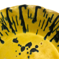 Old Yellow Splatterware Scalloped Edge Bowls / Baking Dishes - A Pair