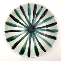 Mid-Century Studio Pottery Bowl with Radial Design, Presumed Frank Mann
