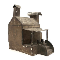 Wonderful Old Scratch Made Folk Art Tin House Still Bank