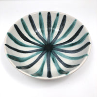 Mid-Century Studio Pottery Bowl with Radial Design, Presumed Frank Mann