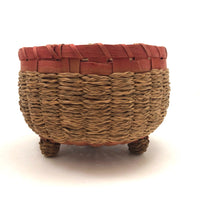 Lovely Vintage Wabanaki Footed Sewing Basket with Curlicues