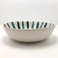 Mid-Century Studio Pottery Bowl with Radial Design, Presumed Frank Mann