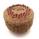 Lovely Vintage Wabanaki Footed Sewing Basket with Curlicues