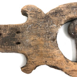 Much Weathered Antique Carved Architectural Element with Turning Ball