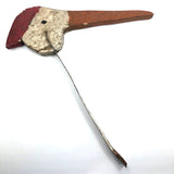 Large Painted Wooden Stork Bobble Head