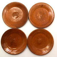Jugtown Pottery Ware Orange Glazed Set of Four Mugs, One Cup,  Five Saucers