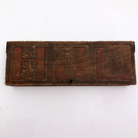 Monogrammed Vintage Wooden Animal Themed Pencil Box