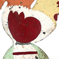 Hand-painted Corrugated Steel Cutout Rooster #1