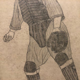 SOLD Wallie Schang Yank's Catcher Season 1921 Graphite Drawing on Board