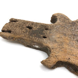 Much Weathered Antique Carved Architectural Element with Turning Ball