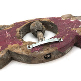 Much Weathered Antique Carved Architectural Element with Turning Ball