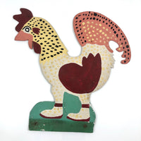 Hand-painted Corrugated Steel Cutout Rooster #2