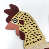 Hand-painted Corrugated Steel Cutout Rooster #2
