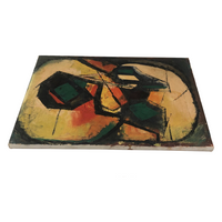 Satisfying Mid-Century Abstract Oil on Canvas