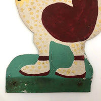 Hand-painted Corrugated Steel Cutout Rooster #2