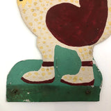 Hand-painted Corrugated Steel Cutout Rooster #2