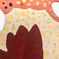 Hand-painted Corrugated Steel Cutout Rooster #2