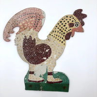 Hand-painted Corrugated Steel Cutout Rooster #2